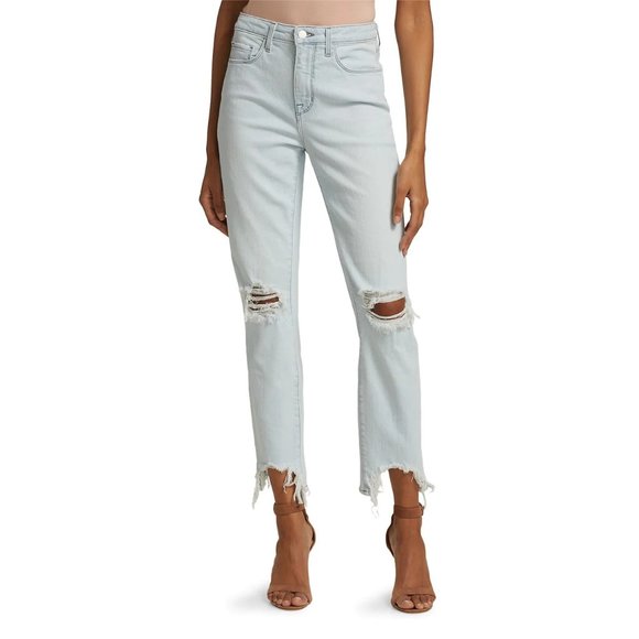 NEW L'AGENCE Size 29 (6-8) Women's High Line Destroyed Slim Jeans, Fade Out - Picture 1 of 7